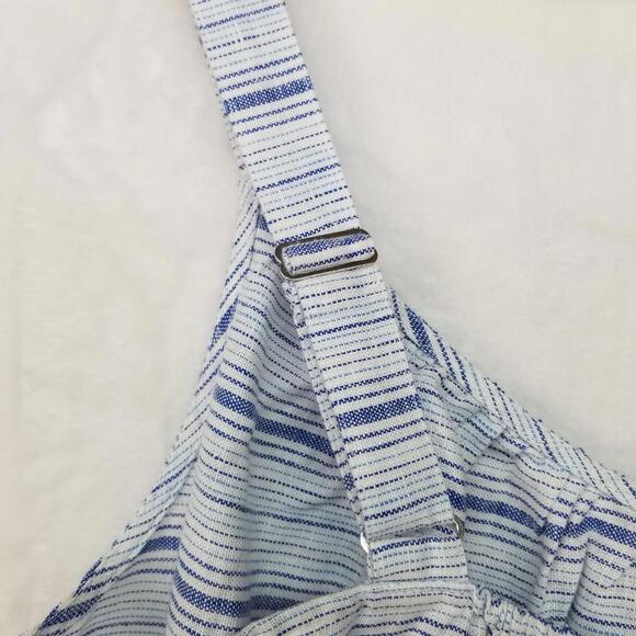 Lane Bryant Linen Blend Cami Tank Top Womens 16 Plus White Blue Striped - Picture 6 of 10